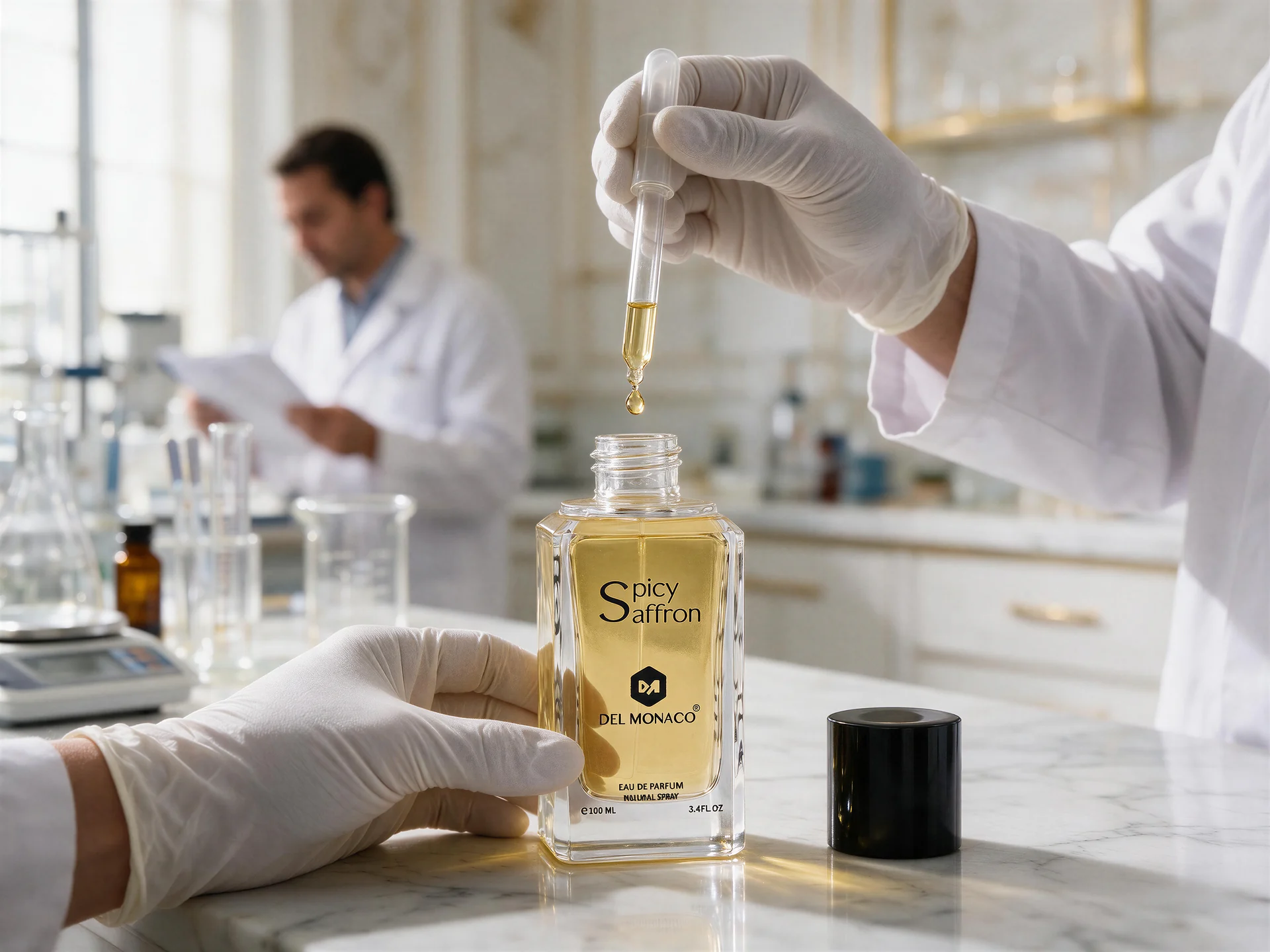 Fragrance manufacturing line with bottles